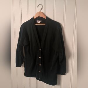 David Calais- Classic Black Cardigan Sweater- Size M